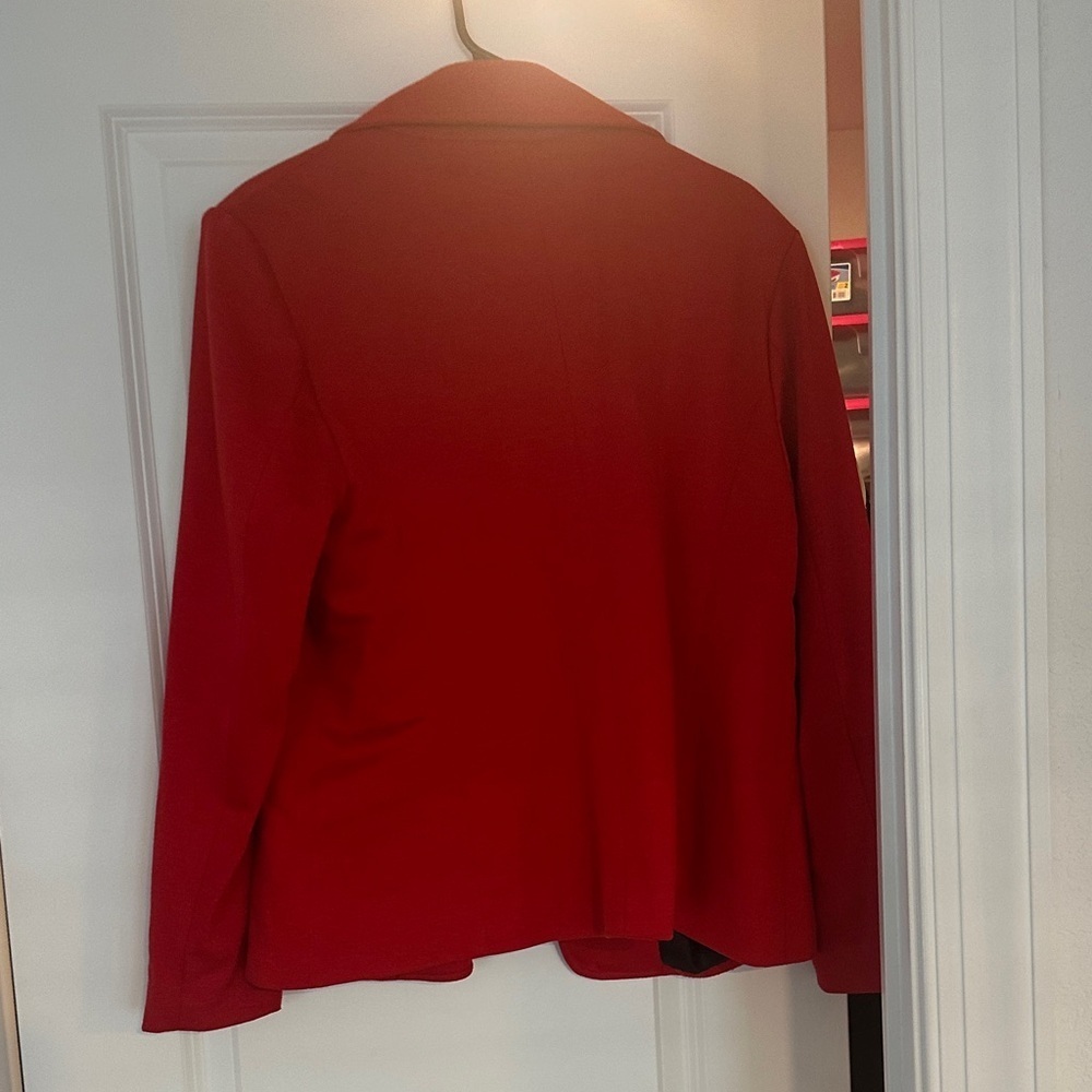 Robert Louis Vibrant Red Blazer with Black Accents - Picture 4 of 4